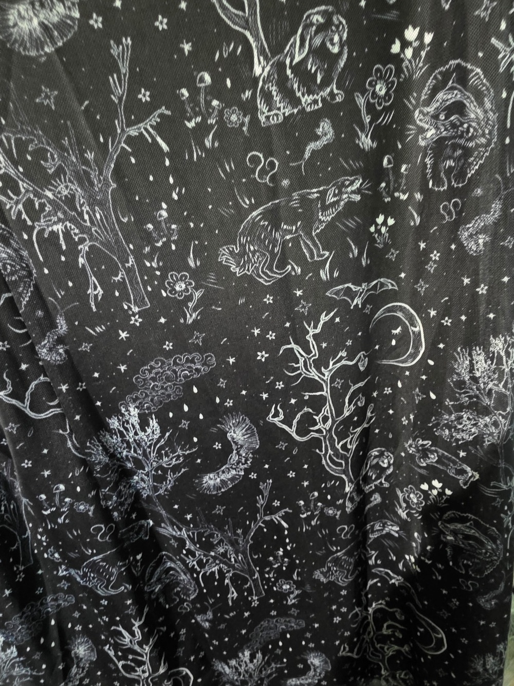 NIGHT FOREST PRINT BABYDOLL DRESS - Picture 4 of 4